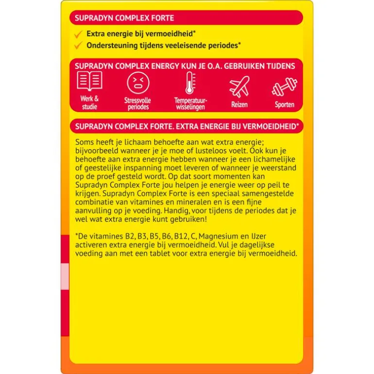 Supradyn Complex Forte Multivitamine Voor Extra Energie 35 Tabletten