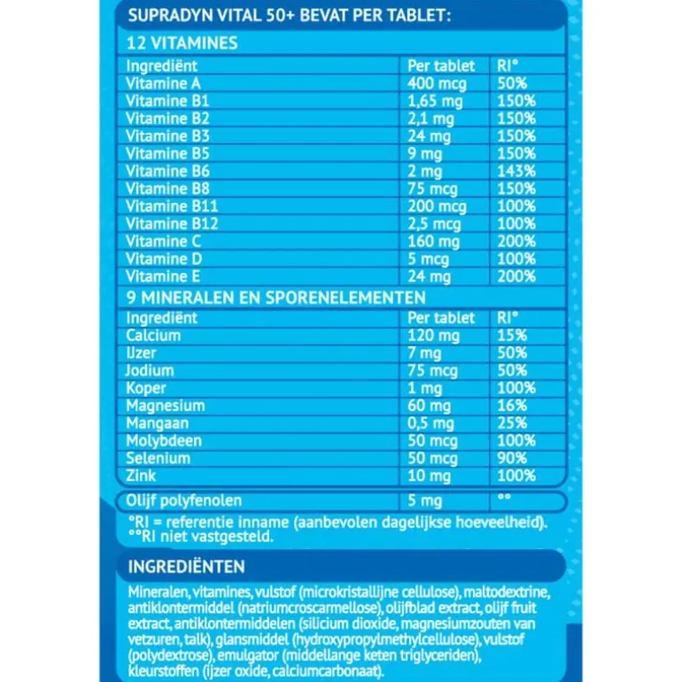 Supradyn Vital 50+ multivitamines voor vijftigplussers 35 tabletten