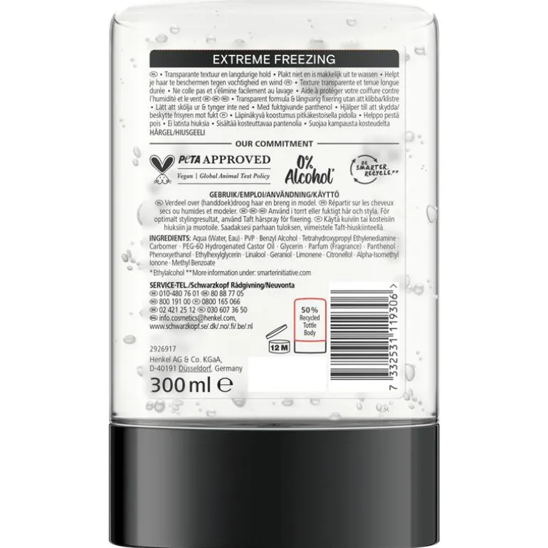 Taft Styling Gel Extreme Freezing Gel 300 ML