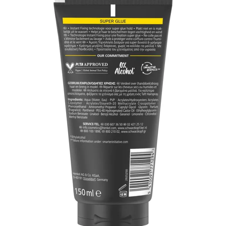 Taft Styling Gel Super Glue Gel 150 ML