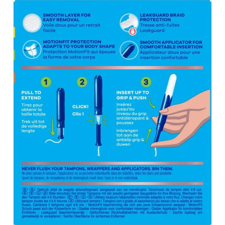 Tampax Pearl Compak Regular Tampons Met Inbrenghuls 18 Stuks