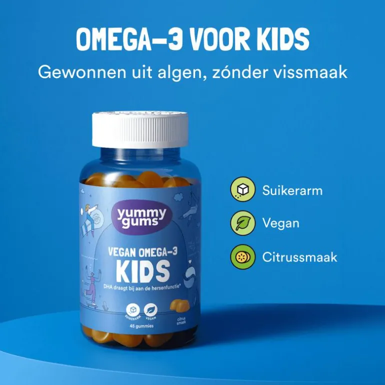 Yummygums Kids Vegan Omega-3 Suikerarm 45 stuks