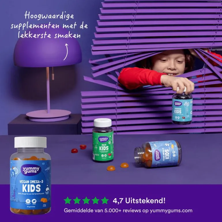Yummygums Kids Vegan Omega-3 Suikerarm 45 stuks